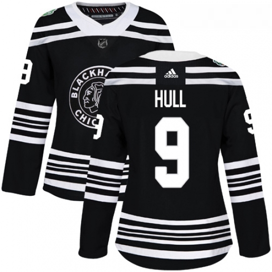 Womens Adidas Chicago Blackhawks 9 Bobby Hull Authentic Black 2019 Winter Classic NHL Jersey Womens Adidas Chicago Blackhawks 9 Bobby Hull Authentic Black 2019 Winter Classic NHL Jersey