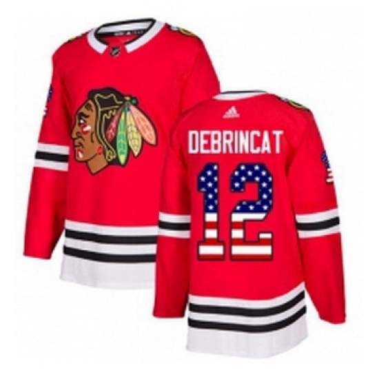 Youth Adidas Chicago Blackhawks 12 Alex DeBrincat Authentic Red USA Flag Fashion NHL Jersey Youth Adidas Chicago Blackhawks 12 Alex DeBrincat Authentic Red USA Flag Fashion NHL Jersey