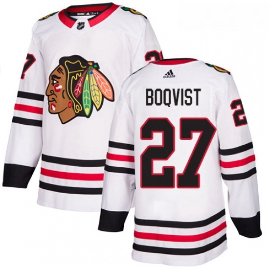 Youth Adidas Chicago Blackhawks 27 Adam Boqvist Authentic White Away NHL Jersey Youth Adidas Chicago Blackhawks 27 Adam Boqvist Authentic White Away NHL Jersey