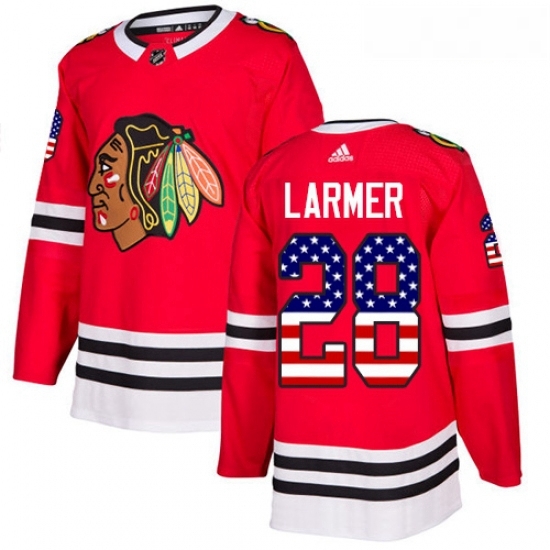 Youth Adidas Chicago Blackhawks 28 Steve Larmer Authentic Red USA Flag Fashion NHL Jersey Youth Adidas Chicago Blackhawks 28 Steve Larmer Authentic Red USA Flag Fashion NHL Jersey