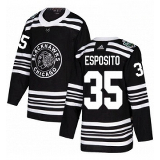 Youth Adidas Chicago Blackhawks 35 Tony Esposito Authentic Black 2019 Winter Classic NHL Jersey Youth Adidas Chicago Blackhawks 35 Tony Esposito Authentic Black 2019 Winter Classic NHL Jersey