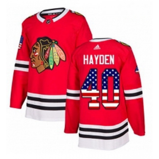 Youth Adidas Chicago Blackhawks 40 John Hayden Authentic Red USA Flag Fashion NHL Jersey Youth Adidas Chicago Blackhawks 40 John Hayden Authentic Red USA Flag Fashion NHL Jersey