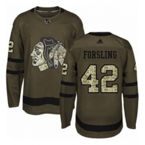 Youth Adidas Chicago Blackhawks 42 Gustav Forsling Authentic Green Salute to Service NHL Jersey Youth Adidas Chicago Blackhawks 42 Gustav Forsling Authentic Green Salute to Service NHL Jersey