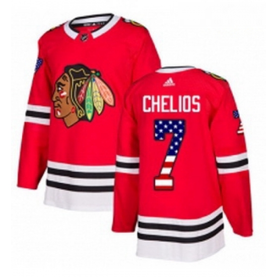 Youth Adidas Chicago Blackhawks 7 Chris Chelios Authentic Red USA Flag Fashion NHL Jersey Youth Adidas Chicago Blackhawks 7 Chris Chelios Authentic Red USA Flag Fashion NHL Jersey