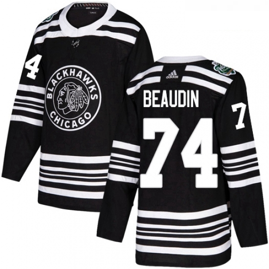 Youth Adidas Chicago Blackhawks 74 Nicolas Beaudin Authentic Black 2019 Winter Classic NHL Jerse Youth Adidas Chicago Blackhawks 74 Nicolas Beaudin Authentic Black 2019 Winter Classic NHL Jerse