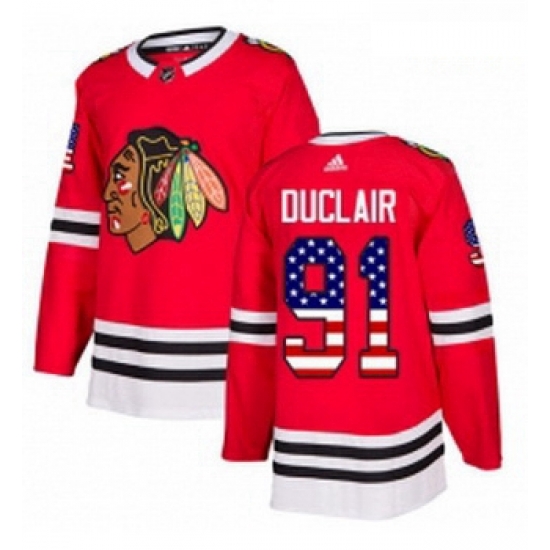 Youth Adidas Chicago Blackhawks 91 Anthony Duclair Authentic Red USA Flag Fashion NHL Jersey Youth Adidas Chicago Blackhawks 91 Anthony Duclair Authentic Red USA Flag Fashion NHL Jersey