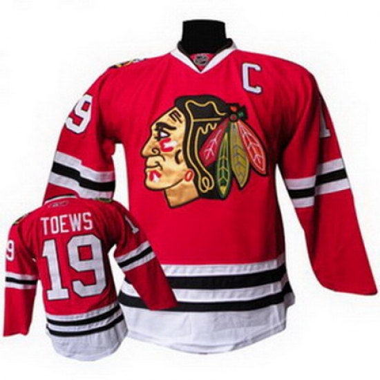 Youth Chicago Blackhawks 19 TOEWS C Patch Red kids jersey Youth Chicago Blackhawks 19 TOEWS C Patch Red kids jersey