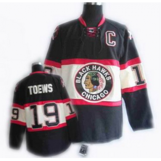 Youth RBK Chicago Blackhawks #19 TOEWS C Patch black New Third Jersey Youth RBK Chicago Blackhawks #19 TOEWS C Patch black New Third Jersey