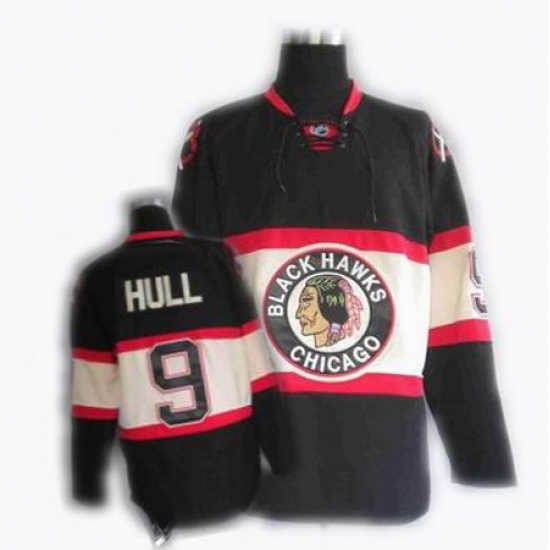 Youth RBK hockey jersey Chicago Blackhawks #9 HULL BLACK New Third Jersey Youth RBK hockey jersey Chicago Blackhawks #9 HULL BLACK New Third Jersey