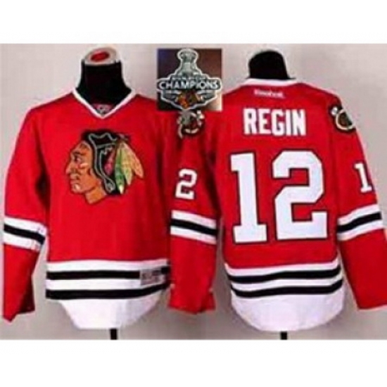 youth nhl jerseys chicago blackhawks #12 regin red[2015 Stanley cup champions]
