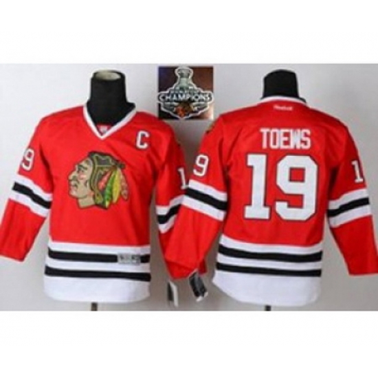 youth nhl jerseys chicago blackhawks #19 toews red[2015 Stanley cup champions][patch C]