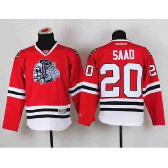 youth nhl jerseys chicago blackhawks #20 saad red-1[the skeleton head]