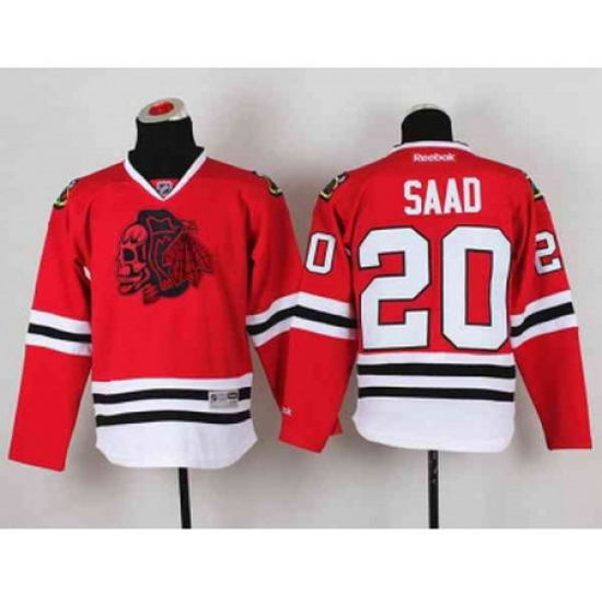 youth nhl jerseys chicago blackhawks #20 saad red[the skeleton head]