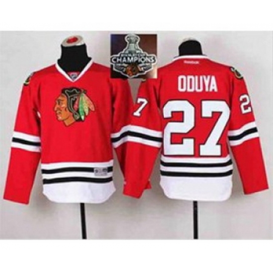 youth nhl jerseys chicago blackhawks #27 oduya red[2015 Stanley cup champions][oduya]