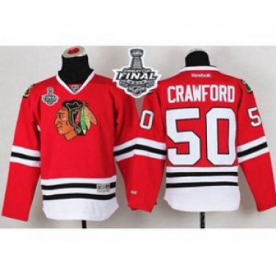 youth nhl jerseys chicago blackhawks #50 crawford red[2015 stanley cup]