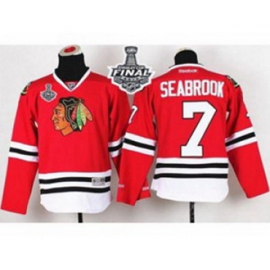 youth nhl jerseys chicago blackhawks #7 seabrook red[2014 new stadium]