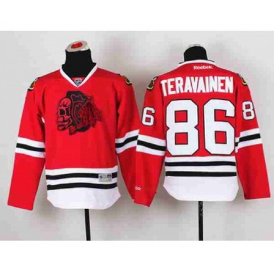 youth nhl jerseys chicago blackhawks #86 teravainen red[the skeleton head]