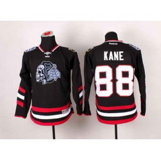 youth nhl jerseys chicago blackhawks #88 kane black[2014 Stadium Series][the skeleton head]