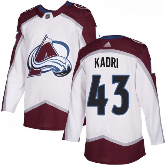 Avalanche #43 Nazem Kadri White Road Authentic Stitched Hockey Jersey Avalanche #43 Nazem Kadri White Road Authentic Stitched Hockey Jersey