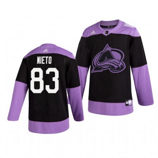 Avalanche 83 Matt Nieto Black Purple Hockey Fights Cancer Adidas Jersey Avalanche 83 Matt Nieto Black Purple Hockey Fights Cancer Adidas Jersey