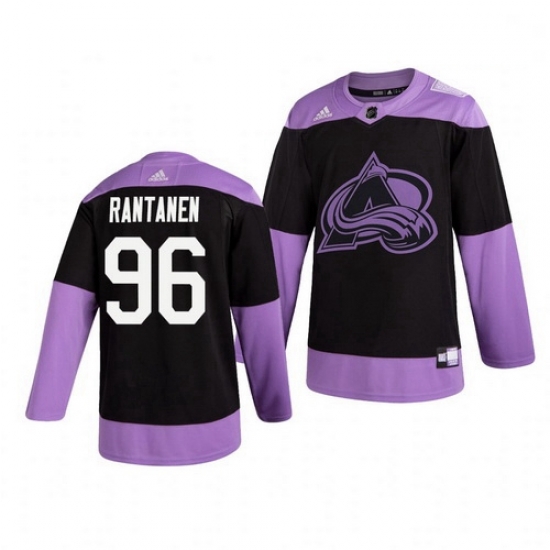 Avalanche 96 Mikko Rantanen Black Purple Hockey Fights Cancer Adidas Jersey Avalanche 96 Mikko Rantanen Black Purple Hockey Fights Cancer Adidas Jersey