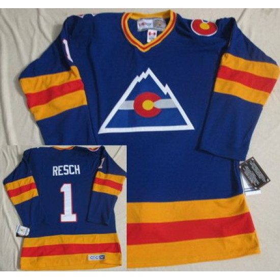 Colorado Avalanche 1 Chico Resch CCM Throwback Blue NHL Jerseys Colorado Avalanche 1 Chico Resch CCM Throwback Blue NHL Jerseys
