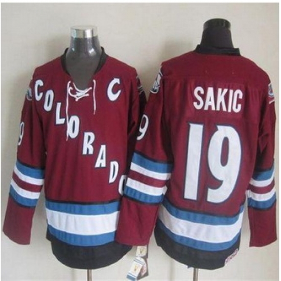 Colorado Avalanche #19 Joe Sakic Red CCM Throwback Stitched NHL Jersey Colorado Avalanche #19 Joe Sakic Red CCM Throwback Stitched NHL Jersey