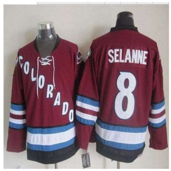Colorado Avalanche #8 Teemu Selanne Red CCM Throwback Stitched NHL Jersey Colorado Avalanche #8 Teemu Selanne Red CCM Throwback Stitched NHL Jersey
