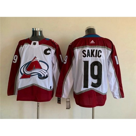 Men Colorado Avalanche 19 Joe Sakic White Stitched Jersey Men Colorado Avalanche 19 Joe Sakic White Stitched Jersey