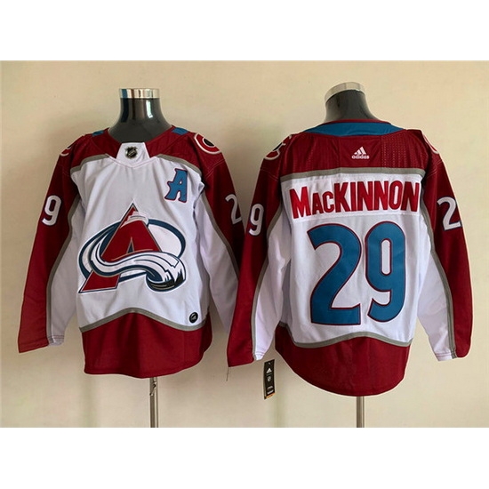 Men Colorado Avalanche 29 Nathan MacKinnon White Stitched Jersey Men Colorado Avalanche 29 Nathan MacKinnon White Stitched Jersey