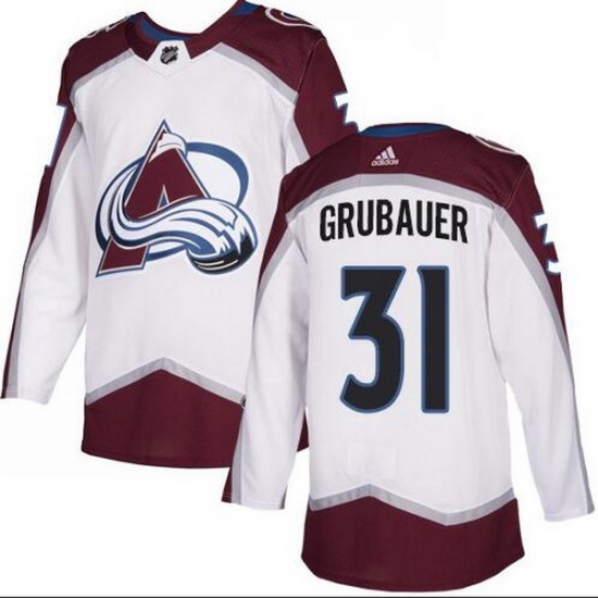 Men Colorado Avalanche 31 Philipp Grubauer White Adidas Jersey Men Colorado Avalanche 31 Philipp Grubauer White Adidas Jersey