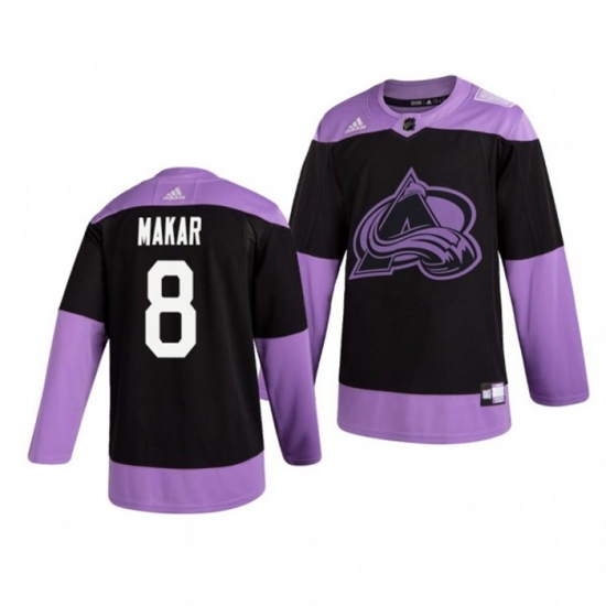 Men Colorado Avalanche 8 Cale Makar Black Purple Stitched Jersey Men Colorado Avalanche 8 Cale Makar Black Purple Stitched Jersey