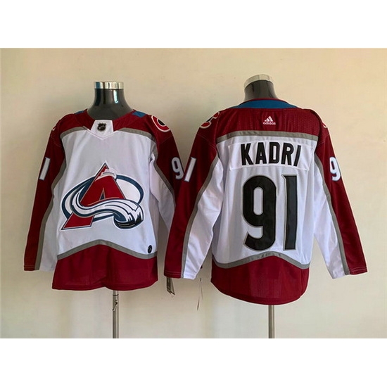 Men Colorado Avalanche 91 Nazem Kadri White Stitched Jersey Men Colorado Avalanche 91 Nazem Kadri White Stitched Jersey
