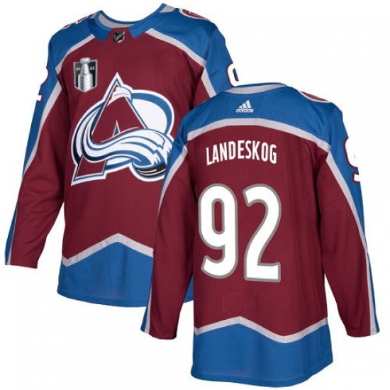 Men Colorado Avalanche 92 Gabriel Landeskog 2022 Burgundy Stanley Cup Final Patch Stitched Jersey Men Colorado Avalanche 92 Gabriel Landeskog 2022 Burgundy Stanley Cup Final Patch Stitched Jersey