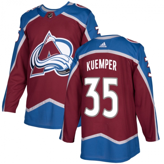 Mens Adidas Colorado Avalanche 35 Darcy Kuemper Burgundy Home Authentic Stitched NHL Jersey Mens Adidas Colorado Avalanche 35 Darcy Kuemper Burgundy Home Authentic Stitched NHL Jersey