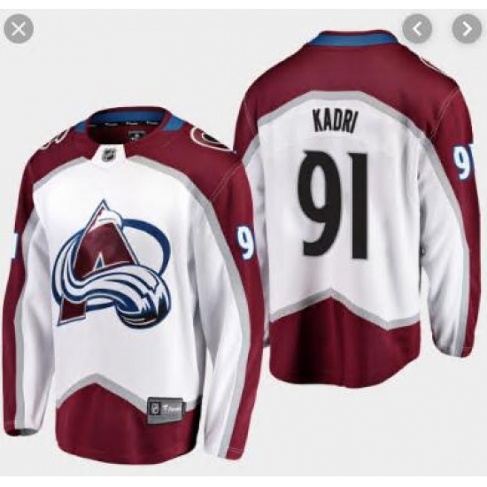 Men's Colorado Avalanche Nazem Kadri #91 White Away Breakaway Player Jersey Men's Colorado Avalanche Nazem Kadri #91 White Away Breakaway Player Jersey