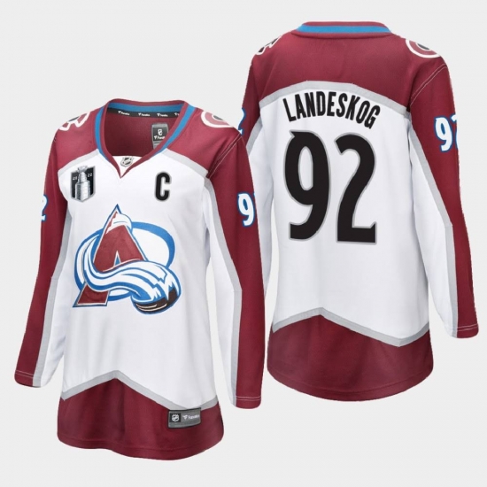 Women Colorado Avalanche #92 Gabriel Landeskog White Stitched Stanley Cup NHL Jersey Women Colorado Avalanche #92 Gabriel Landeskog White Stitched Stanley Cup NHL Jersey