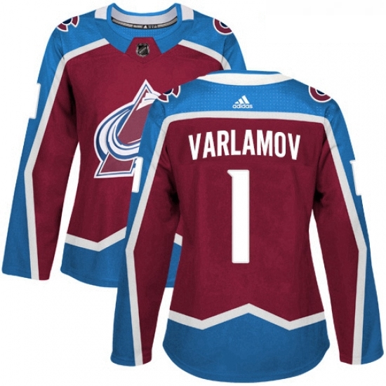 Womens Adidas Colorado Avalanche 1 Semyon Varlamov Authentic Burgundy Red Home NHL Jersey Womens Adidas Colorado Avalanche 1 Semyon Varlamov Authentic Burgundy Red Home NHL Jersey