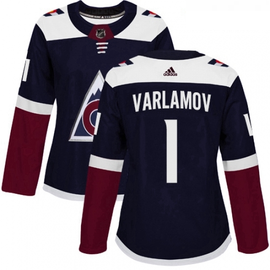 Womens Adidas Colorado Avalanche 1 Semyon Varlamov Premier Navy Blue Alternate NHL Jersey Womens Adidas Colorado Avalanche 1 Semyon Varlamov Premier Navy Blue Alternate NHL Jersey