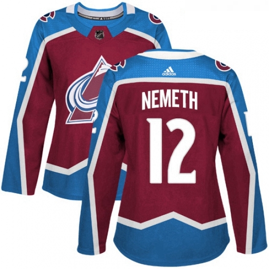 Womens Adidas Colorado Avalanche 12 Patrik Nemeth Authentic Burgundy Red Home NHL Jersey Womens Adidas Colorado Avalanche 12 Patrik Nemeth Authentic Burgundy Red Home NHL Jersey