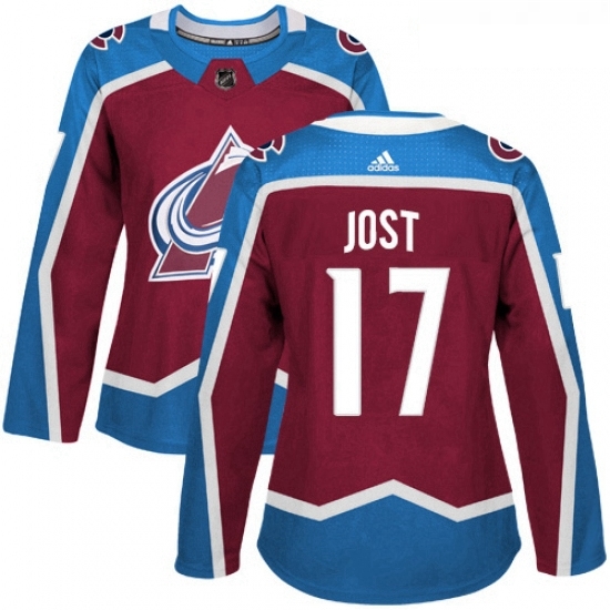 Womens Adidas Colorado Avalanche 17 Tyson Jost Premier Burgundy Red Home NHL Jersey Womens Adidas Colorado Avalanche 17 Tyson Jost Premier Burgundy Red Home NHL Jersey