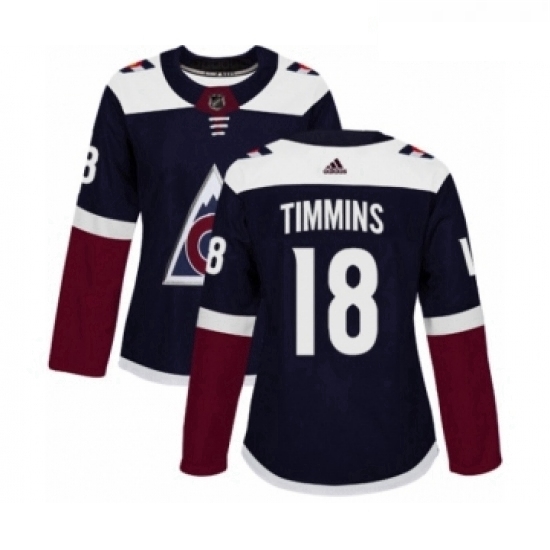 Womens Adidas Colorado Avalanche 18 Conor Timmins Premier Navy Blue Alternate NHL Jersey Womens Adidas Colorado Avalanche 18 Conor Timmins Premier Navy Blue Alternate NHL Jersey