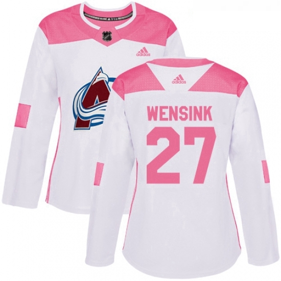 Womens Adidas Colorado Avalanche 27 John Wensink Authentic WhitePink Fashion NHL Jersey Womens Adidas Colorado Avalanche 27 John Wensink Authentic WhitePink Fashion NHL Jersey