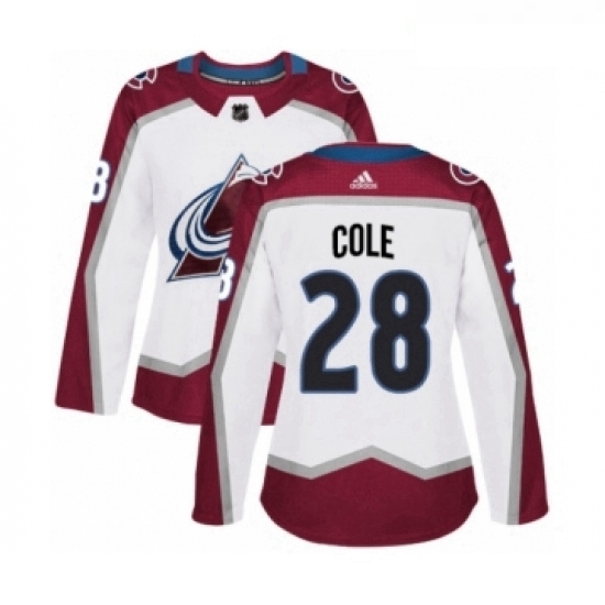Womens Adidas Colorado Avalanche 28 Ian Cole Authentic White Away NHL Jersey Womens Adidas Colorado Avalanche 28 Ian Cole Authentic White Away NHL Jersey
