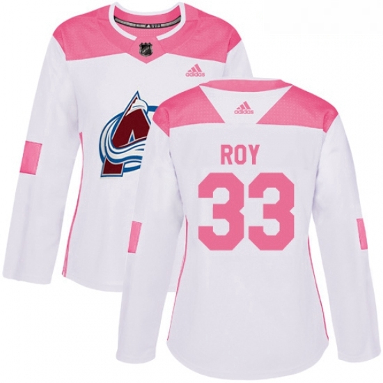 Womens Adidas Colorado Avalanche 33 Patrick Roy Authentic WhitePink Fashion NHL Jersey Womens Adidas Colorado Avalanche 33 Patrick Roy Authentic WhitePink Fashion NHL Jersey