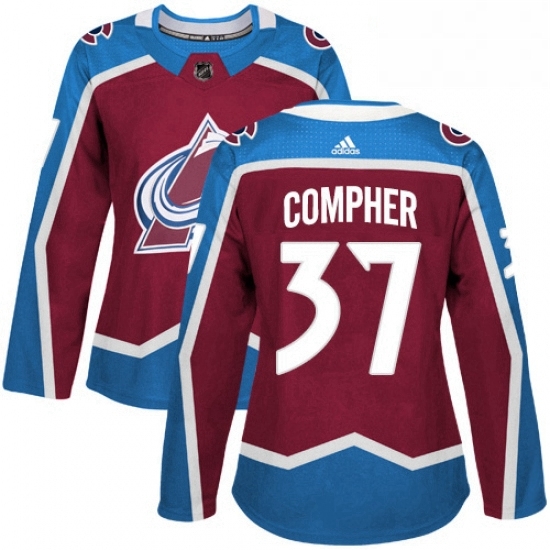 Womens Adidas Colorado Avalanche 37 JT Compher Premier Burgundy Red Home NHL Jersey Womens Adidas Colorado Avalanche 37 JT Compher Premier Burgundy Red Home NHL Jersey