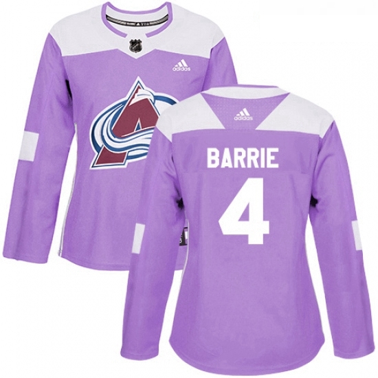 Womens Adidas Colorado Avalanche 4 Tyson Barrie Authentic Purple Fights Cancer Practice NHL Jersey Womens Adidas Colorado Avalanche 4 Tyson Barrie Authentic Purple Fights Cancer Practice NHL Jersey