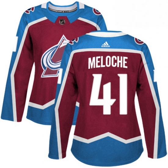 Womens Adidas Colorado Avalanche 41 Nicolas Meloche Premier Burgundy Red Home NHL Jersey Womens Adidas Colorado Avalanche 41 Nicolas Meloche Premier Burgundy Red Home NHL Jersey