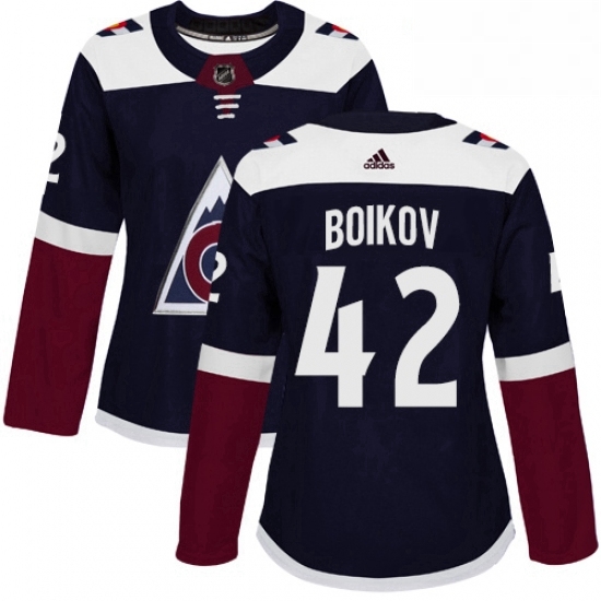 Womens Adidas Colorado Avalanche 42 Sergei Boikov Authentic Navy Blue Alternate NHL Jersey Womens Adidas Colorado Avalanche 42 Sergei Boikov Authentic Navy Blue Alternate NHL Jersey