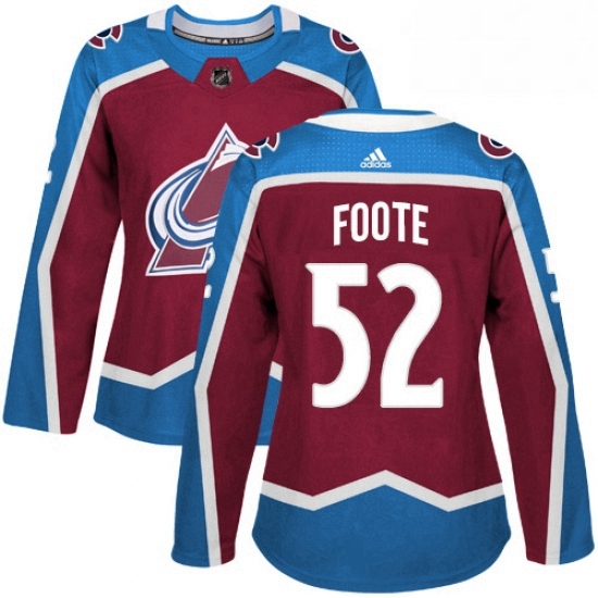 Womens Adidas Colorado Avalanche 52 Adam Foote Authentic Burgundy Red Home NHL Jersey Womens Adidas Colorado Avalanche 52 Adam Foote Authentic Burgundy Red Home NHL Jersey